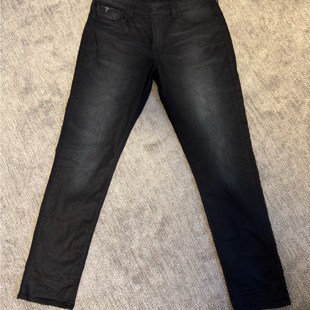 Guess Black Slim Jeans with Subtle Fading